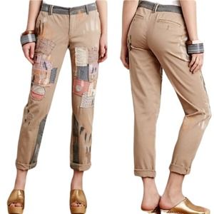 Anthropologie Pilcro and the Letterpress Hyphen Patch Artist Pants Size 26